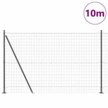 Euro Zaun mit 7 Flanschpfosten 1,5x10 m galvanisierter Stahl