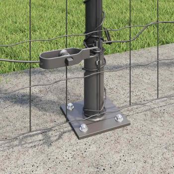 Euro Zaun mit 7 Flanschpfosten 1,5x10 m galvanisierter Stahl