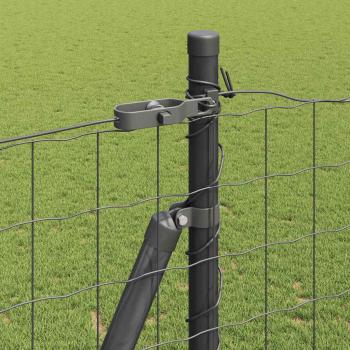 Euro Zaun mit 7 Flanschpfosten 1,5x10 m galvanisierter Stahl