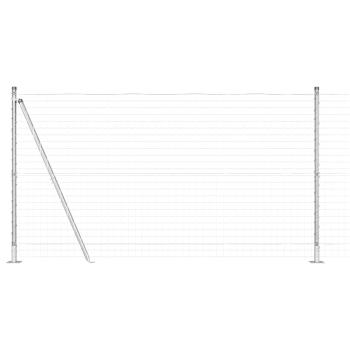 Eurozaun mit 7 Flanschpfosten 1,2x10 m feuerverzinkter Stahl