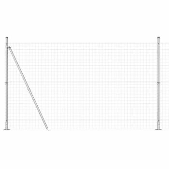 Euro-Zaun mit 7 Flanschen 1,4x10 m Verzinkter Stahl
