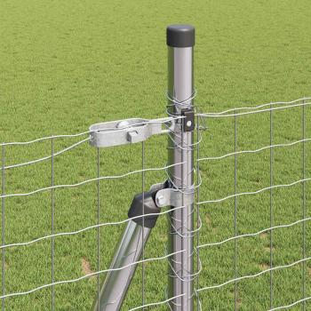 Euro-Zaun mit 7 Flanschen 1,4x10 m Verzinkter Stahl