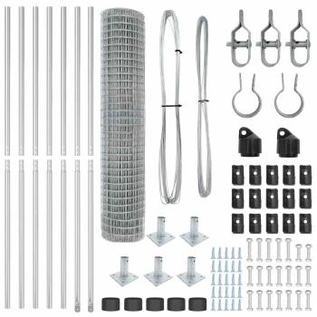 Euro Zaun mit 7 Flanschen 1,5x10 m Verzinkter Stahl