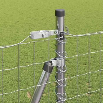 Euro Zaun mit 7 Flanschpfosten 1,5x10 m Verzinkter Stahl