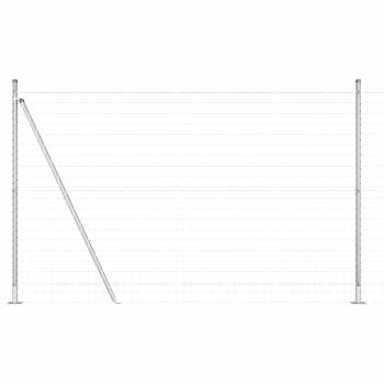 Euro Zaun mit 7 Flanschpfosten 1,5x10 m Verzinkter Stahl