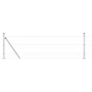 Euro Zaun mit 7 Flanschpfosten 0.4x10 m verzinkter Stahl