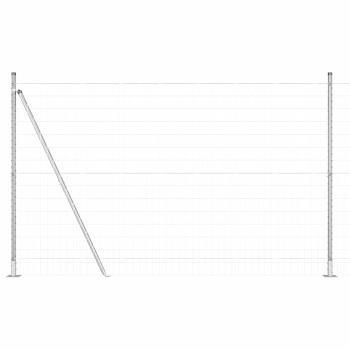 Euro Zaun mit 7 Flanschen Pfosten 1,6x10 m Verzinkter Stahl