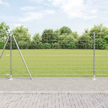 ARDEBO.de - Euro Zaun mit 7 Flansche Posts 1.2x10 m Verzinkter Stahl