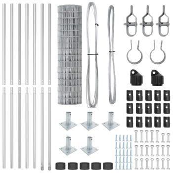 Euro Zaun mit 7 Flansche Posts 1.2x10 m Verzinkter Stahl