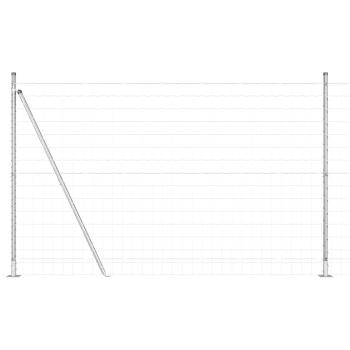 Euro Zaun mit 7 Flanschpfosten 1,6 x 10 m galvanisierter Stahl