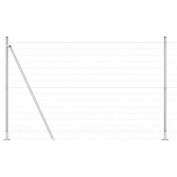 Euro Zaun mit 7 Flanschpfosten 1,6x10 m verzinkter Stahl