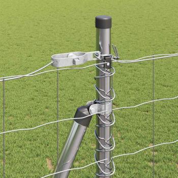 Euro Zaun mit 7 Flanschpfosten 1,6x10 m verzinkter Stahl