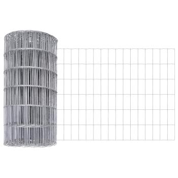 Euro Zaun mit 13 Flanschpfosten 0,6x25 m Galvanisierter Stahl