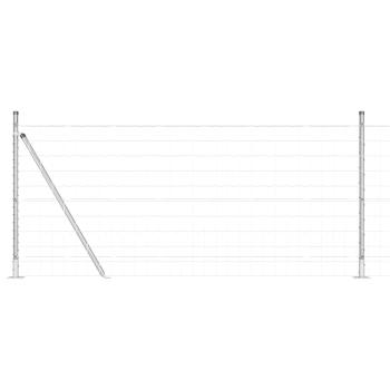 Euro Zaun mit 13 Flanschpfosten 1x25 m Verzinkter Stahl