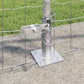 Euro Zaun mit 13 Flanschpfosten 1x25 m Verzinkter Stahl