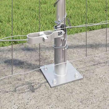 Euro Zaun mit 13 Flanschelementen 1,2 x 25 m Verzinkter Stahl