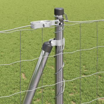 Euro Zaun mit 13 Flanschelementen 1,2 x 25 m Verzinkter Stahl