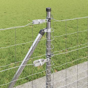 Euro-Zaun mit 13 Flanschpfosten 0.4x25 m verzinkter Stahl