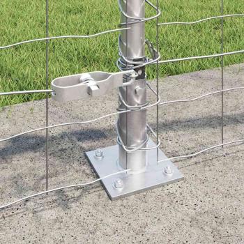 Euro-Zaun mit 13 Flanschpfosten 0.4x25 m verzinkter Stahl