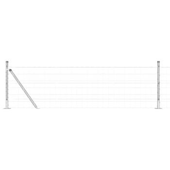 Euro Zaun mit 13 Flanschpfosten 0.4x50 m verzinktem Stahl