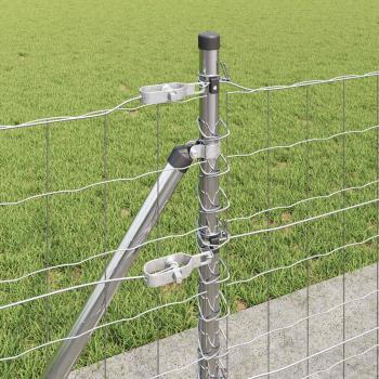 Euro Zaun mit 13 Flanschpfosten 0.4x50 m verzinktem Stahl