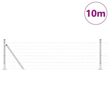 Euro Zaun mit 7 Flanschen Pfosten 0.4x10 m Galvanisierter Stahl