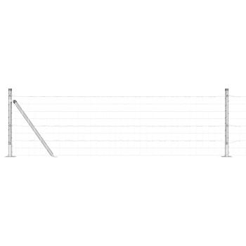 Euro-Zaun mit Betonsockel 25 x 0,6 m Verzinkter Stahl Silber