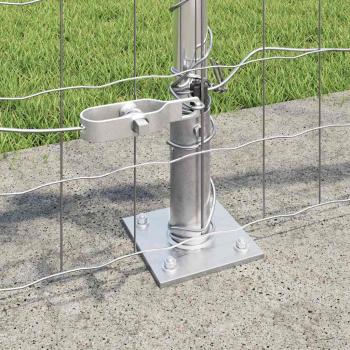 Euro-Zaun mit Betonsockel 25 x 0,6 m Verzinkter Stahl Silber