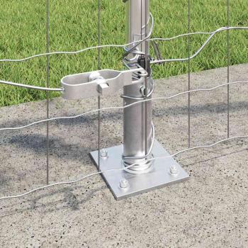 Euro Zaun mit 13 Flanschpfosten 1x25 m Verzinkter Stahl