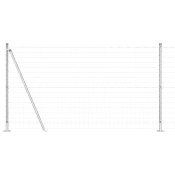 Euro-Zaun mit 13 Flanschpfosten 1,2x25 m verzinkter Stahl