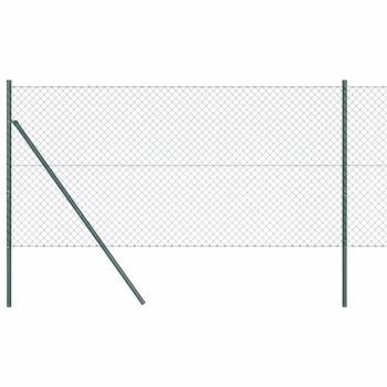 Kettenzaun mit 7 Pfosten 1,5 x 10 m aus galvanisiertem Stahl in Grün