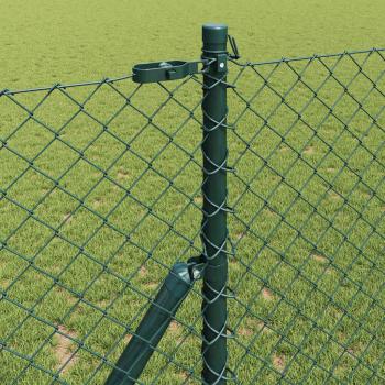 Kettenzaun mit 7 Pfosten 1,5 x 10 m aus galvanisiertem Stahl in Grün