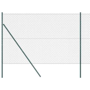 Kettenzaun mit 7 Pfosten 1.6x10 m Verzinkter Stahl Grün