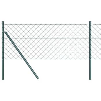 Drahtzaun mit 7 Pfosten 0.6x10 m verzinkter Stahl grün