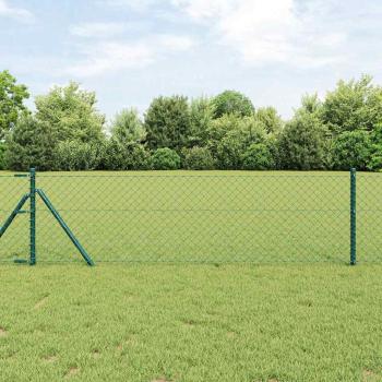 ARDEBO.de - Drahtzaun mit 13 Pfosten 0,8x25 m verzinkter Stahl Grün