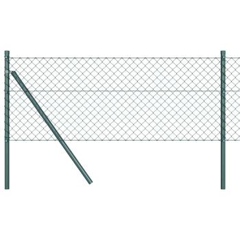 Drahtzaun mit 13 Pfosten 0,8x25 m verzinkter Stahl Grün