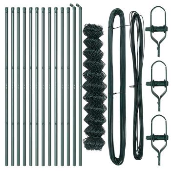 Kettensägenzaun 2er Set Grün Pulverbeschichteter Stahl 1 x 25 m