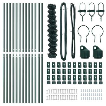 Kettensägenzaun 2er Set Grün Pulverbeschichteter Stahl 1 x 25 m