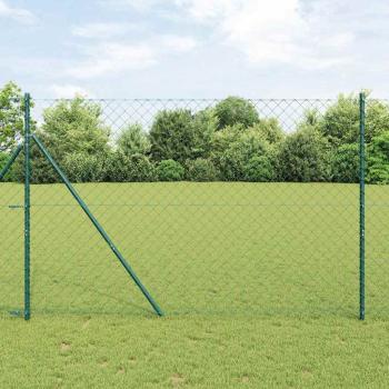 ARDEBO.de - Kettengliedzaun Set von 2 Grün Galvanisierter Stahl 1,5 x 25 m