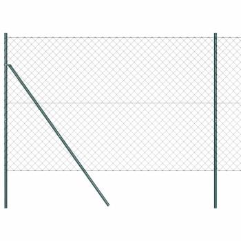 Kettengliedzaun Set von 2 Grün Galvanisierter Stahl 1,5 x 25 m