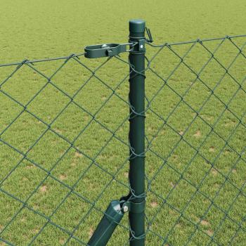 Kettengliedzaun Set von 2 Grün Galvanisierter Stahl 1,5 x 25 m