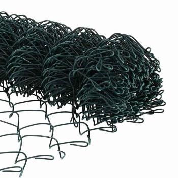 Kettengliedzaun Set von 2 Grün Galvanisierter Stahl 1,5 x 25 m
