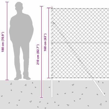 Drahtzaun mit 13 Pfosten 1,6x25 m verzinkter Stahl grün