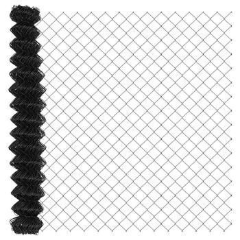Kettenzaun Set aus 2 Grau Stahl 25 x 1,5 m Langlebig