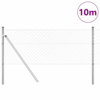 Stahldrahtzaun mit 7 Pfosten 0.4x10 m Galvanisierter Stahl