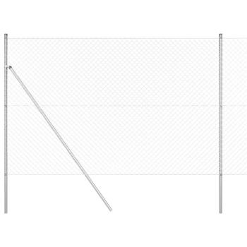 Kettenzaun mit 7 Pfosten 1,5x10 m Verzinkter Stahl