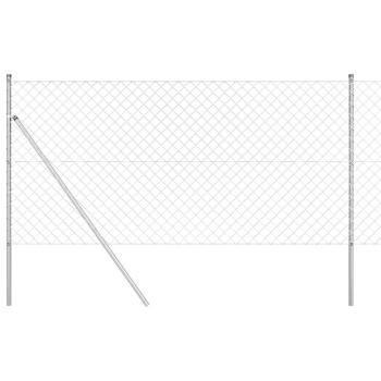 Drahtzaun mit 7 Pfosten 1,2x10 m verzinkter Stahl