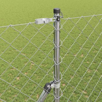 Drahtzaun mit 7 Pfosten 1,5x10 m verzinkter Stahl