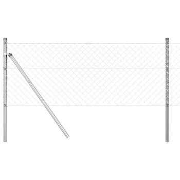 Kettenglied Zaun mit 13 Pfosten 0.4x25 m Verzinkter Stahl