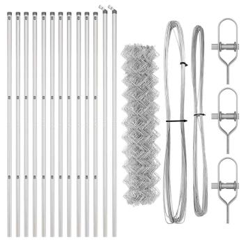 Kettengliedzaun Set aus 2 Galvanisierter Stahl 25 x 1 m Langlebig